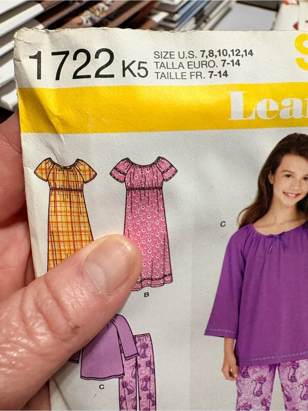 BN UNCUT SIMPLICITY 1722 K5 GIRLS PAJAMAS SEWING PATTERNS